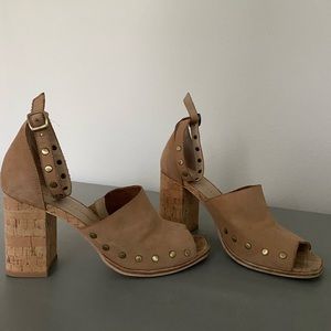 Chinese Laundry Leather Cork Heels